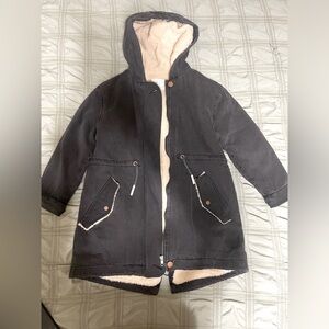 Zara girl black denim coat size 10.  Brand new without tag.